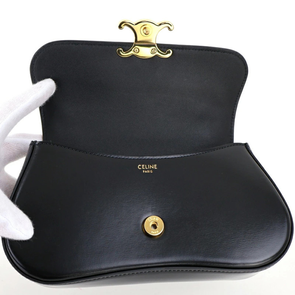 Celine TEEN LOLA Bag Black Shiny Calfskin Handbag Shoulder One - Picture 10 of 11
